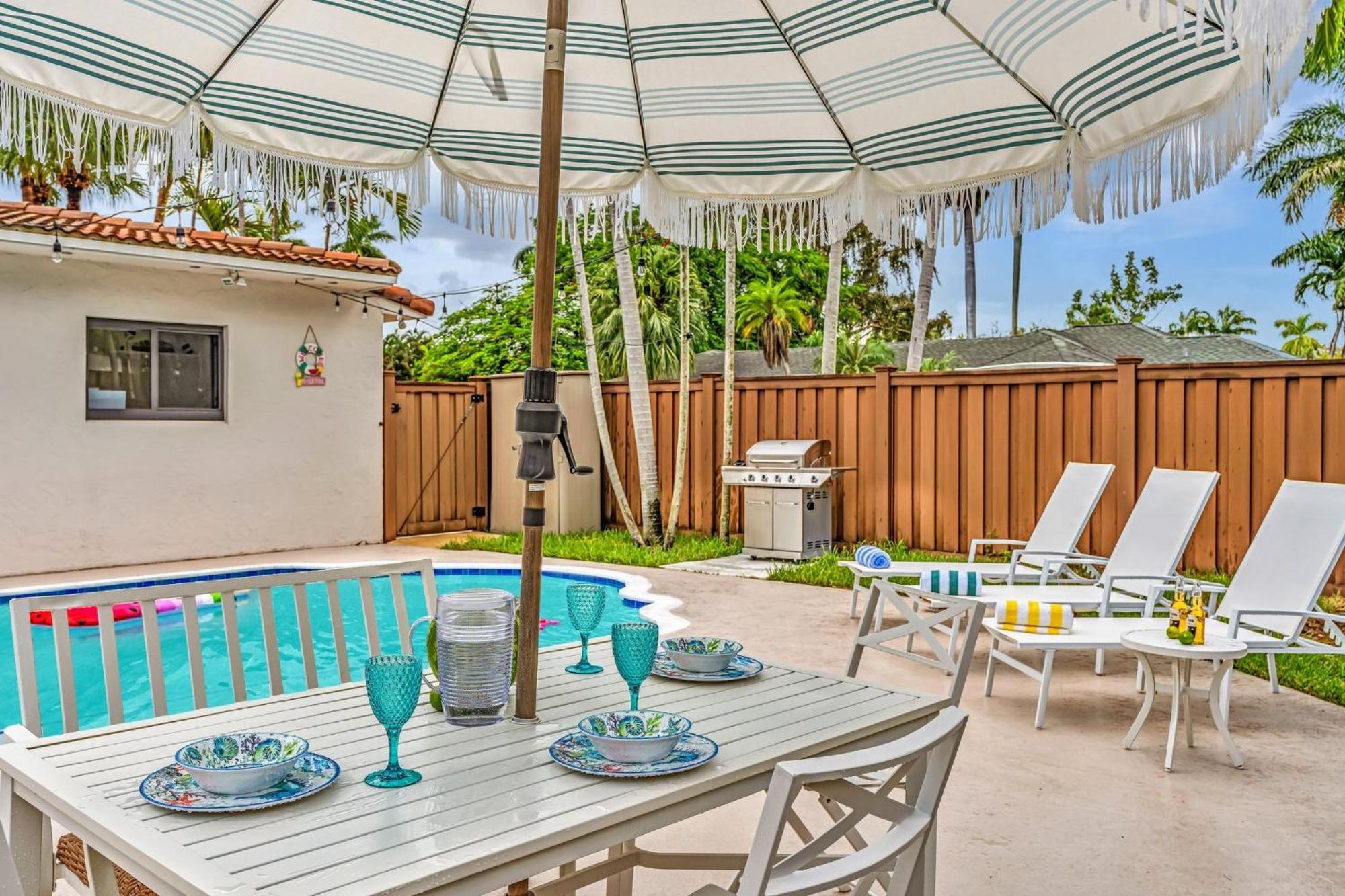 Tropical Oasis With Pool 10 Mins Airport & 5 Mins Beach Hollywood Eksteriør bilde